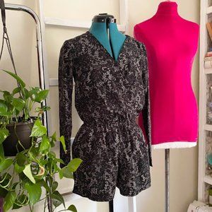 One Clothing long sleeve print romper XS